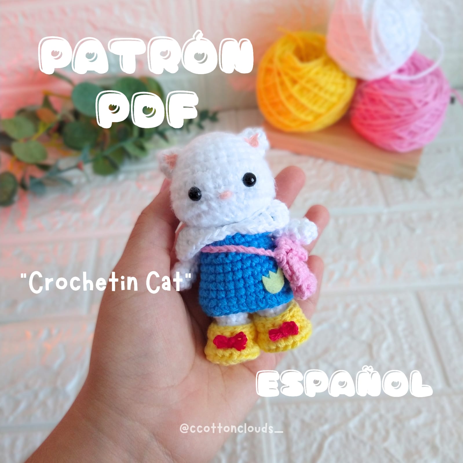 crochetin cat patrón digital crochetin cat patrón digital